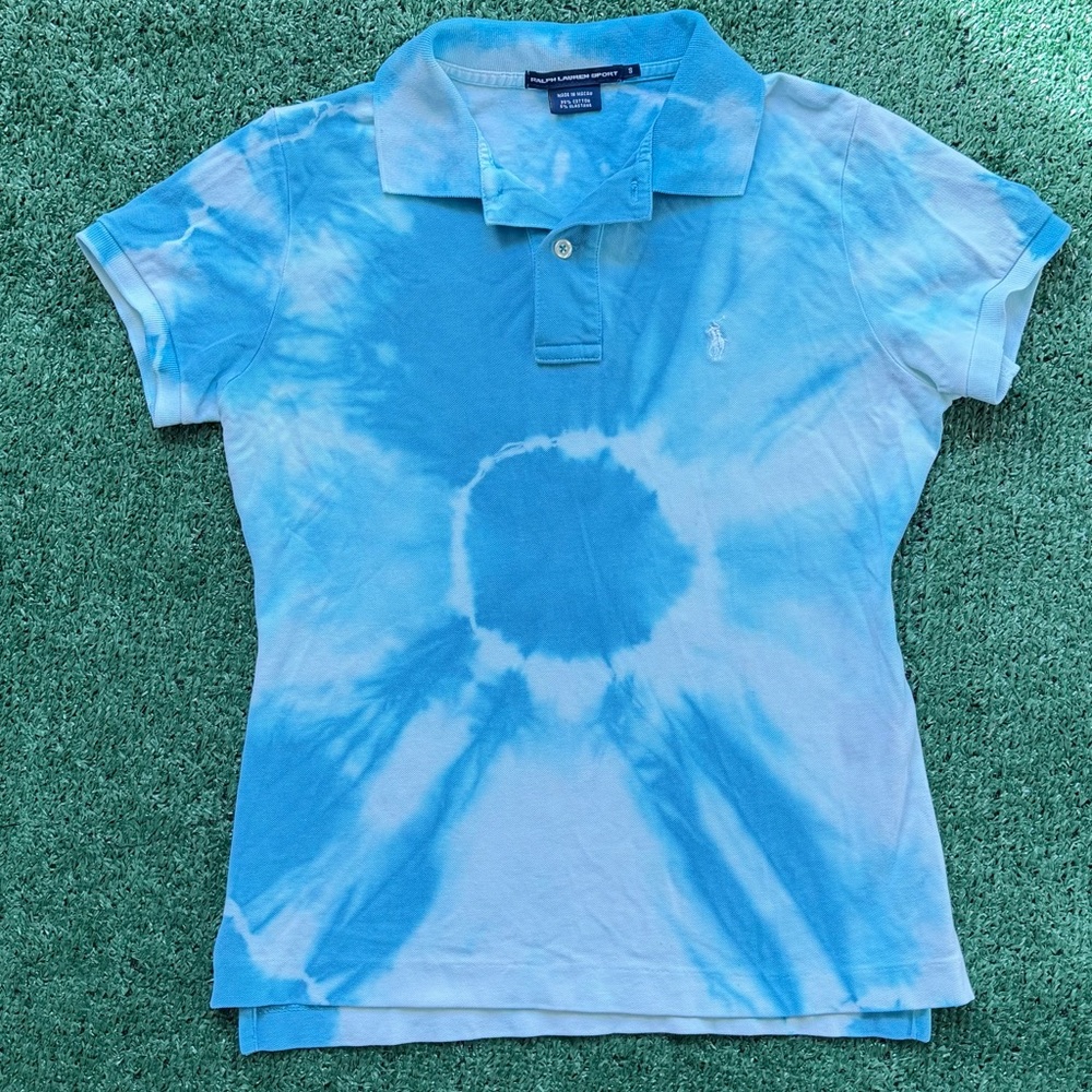 Ralph Lauren Sport Light Blue Tie-Dye Polo